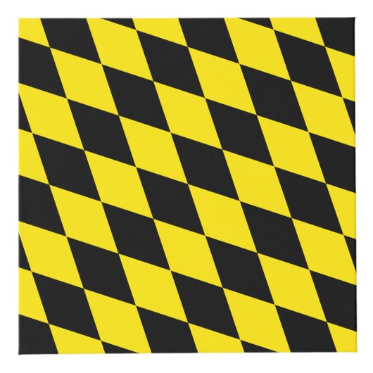 Zwart en geel Bavaria Diamond Flag Patroon Kubus (Rechts)