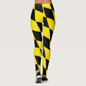 Zwart en geel Bavaria Diamond Flag Patroon Leggings (Achterkant)
