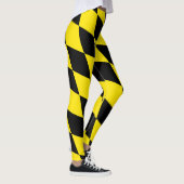 Zwart en geel Bavaria Diamond Flag Patroon Leggings (Rechts)