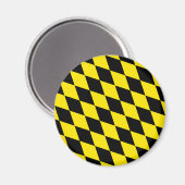 Zwart en geel Bavaria Diamond Flag Patroon Magneet (Voorkant / Achterkant)