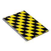 Zwart en geel Bavaria Diamond Flag Patroon Notitieboek (Rechterzijde)