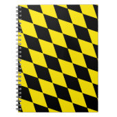 Zwart en geel Bavaria Diamond Flag Patroon Notitieboek (Voorkant)