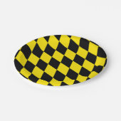 Zwart en geel Bavaria Diamond Flag Patroon Papieren Bordje (Gekanteld)