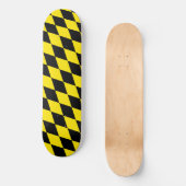 Zwart en geel Bavaria Diamond Flag Patroon Persoonlijk Skateboard (Voorkant)