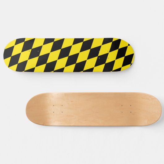 Zwart en geel Bavaria Diamond Flag Patroon Persoonlijk Skateboard (Horizontaal)