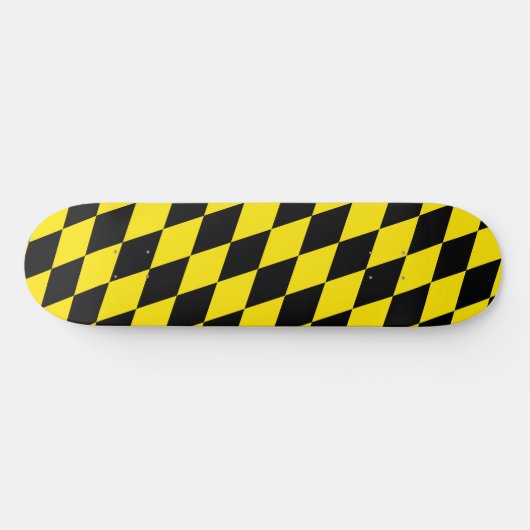 Zwart en geel Bavaria Diamond Flag Patroon Persoonlijk Skateboard (Horizontaal)