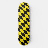 Zwart en geel Bavaria Diamond Flag Patroon Persoonlijk Skateboard (Voorkant)