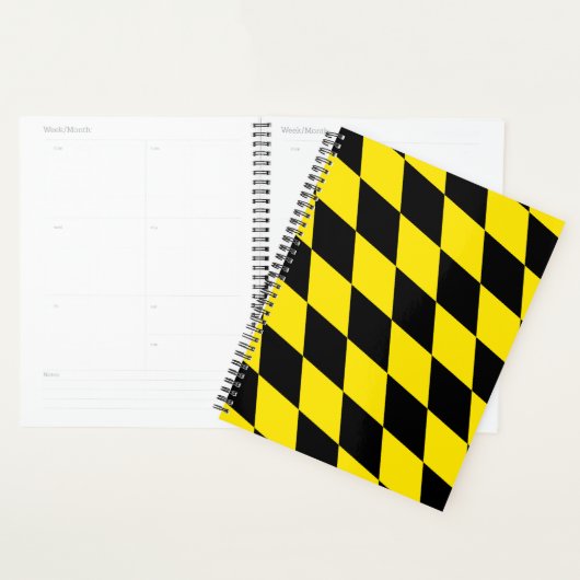 Zwart en geel Bavaria Diamond Flag Patroon Planner (Display)