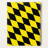 Zwart en geel Bavaria Diamond Flag Patroon Planner (Achterkant)