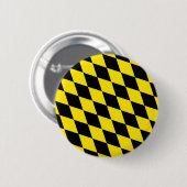 Zwart en geel Bavaria Diamond Flag Patroon Ronde Button 5,7 Cm (Voorkant /achterkant)