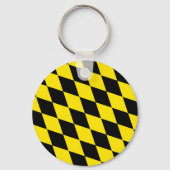 Zwart en geel Bavaria Diamond Flag Patroon Sleutelhanger (Achterkant)