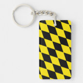 Zwart en geel Bavaria Diamond Flag Patroon Sleutelhanger (Voorkant)