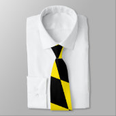 Zwart en geel Bavaria Diamond Flag Patroon Stropdas (Gebonden)