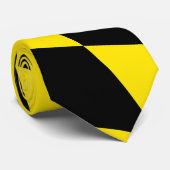 Zwart en geel Bavaria Diamond Flag Patroon Stropdas (Opgerold)