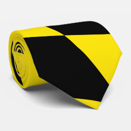Zwart en geel Bavaria Diamond Flag Patroon Stropdas