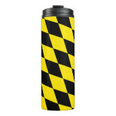 Zwart en geel Bavaria Diamond Flag Patroon Thermosbeker (Voorkant)