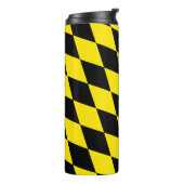 Zwart en geel Bavaria Diamond Flag Patroon Thermosbeker (Gedraaid links)