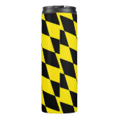Zwart en geel Bavaria Diamond Flag Patroon Thermosbeker (Achterkant)