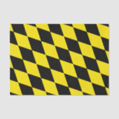 Zwart en geel Bavaria Diamond Flag Patroon Tissuepapier (Voorkant)