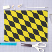 Zwart en geel Bavaria Diamond Flag Patroon Tissuepapier (Craft)