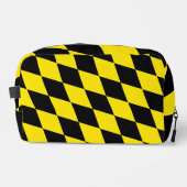 Zwart en geel Bavaria Diamond Flag Patroon Toilettasje (Voorkant)