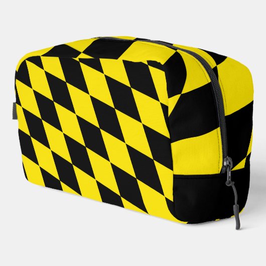 Zwart en geel Bavaria Diamond Flag Patroon Toilettasje (Rechterhoek)
