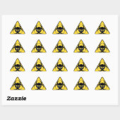 Zwart en geel biohazard-symbool en schedel sticker (Vel)