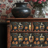 zwart en geel bloemenkeverpatroon tissuepapier