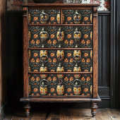 zwart en geel bloemenkeverpatroon tissuepapier