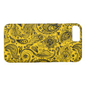 Zwart en geel bloemig Paisley patroon Case-Mate iPhone Case (Achterkant (Horizontaal))