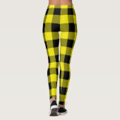 Zwart en geel Check Leggings (Achterkant)