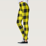 Zwart en geel Check Leggings<br><div class="desc">Zwart & Geel Plaid Geruite Leggings</div>