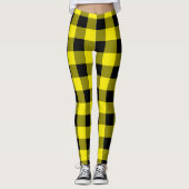 Zwart en geel Check Leggings (Voorkant)