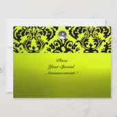 ZWART EN GEEL DAMAST MONOGRAM EDELSTEEN KAART (Achterkant)