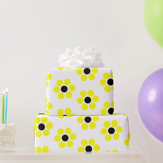 Zwart en Geel Eenvoudige Moderne Retro Cadeaupapier (Feestgeschenken)