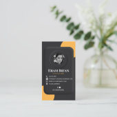 Zwart en geel Elegant 3D Visitekaartje (Staand voorkant)