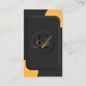 Zwart en geel Elegant 3D Visitekaartje (Achterkant)