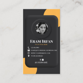 Zwart en geel Elegant 3D Visitekaartje