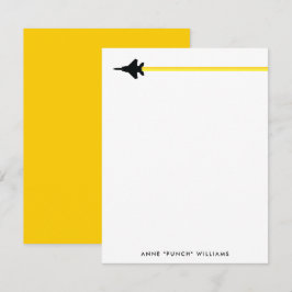 Zwart en Geel F-15 Persoonlijke Stationery Notitiekaartje