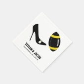 Zwart en geel Football Custom Wedding Napkin Servetten (Hoek)