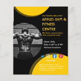 zwart en geel Foto sportschool personal trainer fi Flyer