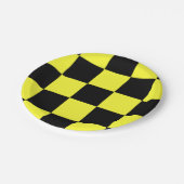 Zwart en geel gebarsten patroon papieren bordje (Gekanteld)