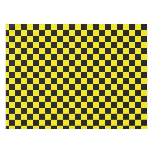 Zwart en geel geblokt tafelkleed (Voorkant (Horizontaal))