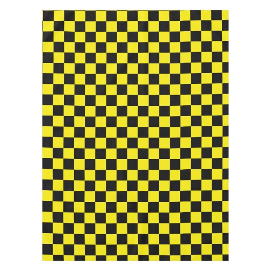 Zwart en geel geblokt tafelkleed (Voorkant)