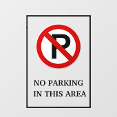 Zwart en geel Geen Parkeerplaats Metaal A-Lijst Raamsticker (Vel)