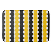 Zwart en geel Geometric Funky Modern Patroon Badmat (Voorkant)