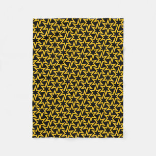 Zwart en geel Geometrisch Star Naadloos patroon Fleece Deken
