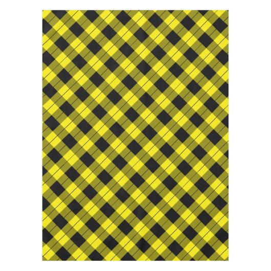 Zwart en geel geruite geruite tafelkleed (Voorkant)