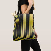 Zwart en geel gestreepte tote bag (Dichtbij)