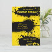 ZWART EN GEEL GRUNGE TEXTUUR KAART (Staand voorkant)